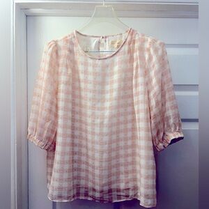 MELLODAY light pink Checkered Blouse